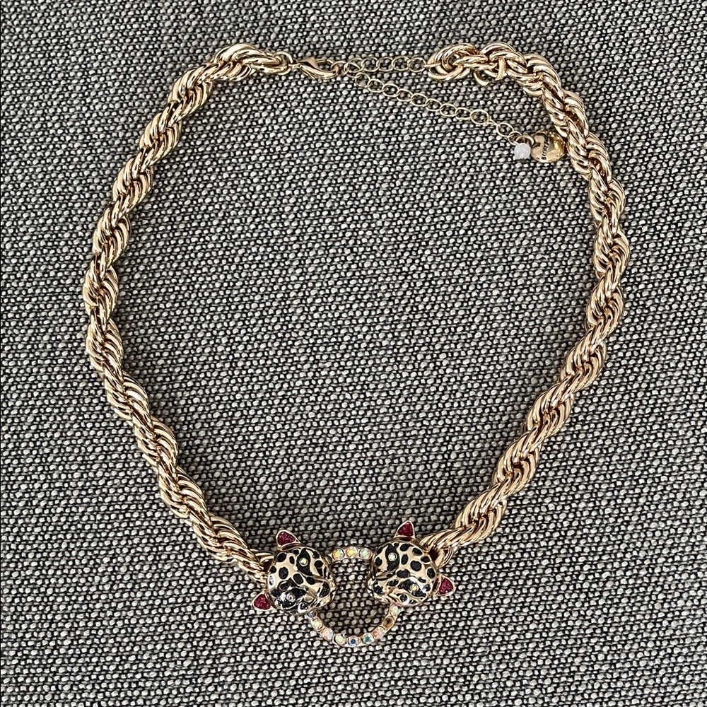 Betsey Johnson Gold Leopard Necklace